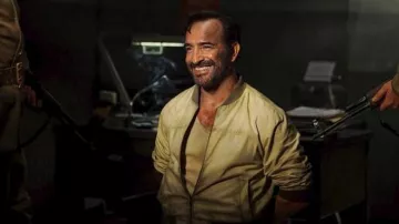 The bomber jacket of OSS 117 (Jean Dujardin) in OSS 117: Red alert in black Africa