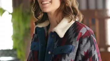 Wrangler Aztec Jean Jacket worn by Dex Parios (Cobie Smulders) in Stumptown TV show outfits (Season 1 Episode 14)