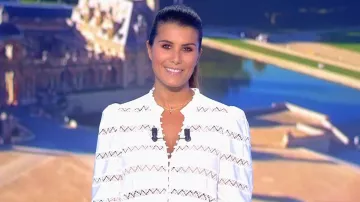 The top in ecru lace of Karine Ferri in the Loto draw the 23.09.2020