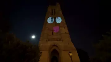 The Tour Saint Jacques seen in Hugo Posay&#39;s video PROJECTING HUGE IMAGES IN THE STREET [+ 50M WIDE] | HugoPOSAY
