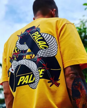 Palace Hesh Mit Fresh T-Shirt Yellow sur le compte Instagram de @stockxstreetwear