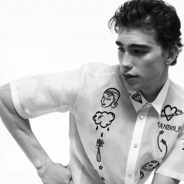 Randolf white embroidered shirt as seen on the Instagram account @ryujishiomitsu