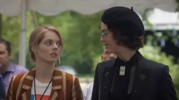 Amiri Beaded Lapel Blazer worn by Billie (Brigette Lundy-Paine) in Bill & Ted Face the Music