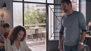 The striped sweater of Sacha Girard (Renaud Roussel) in Tomorrow belongs to us