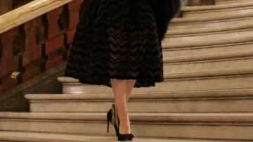 Silver Fanned Black Stilettos worn by Emily Cooper at the ballet (Lily Collins) in Emily in Paris (S01E06)