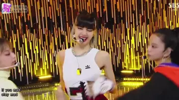 White top of Lisa BLACKPINK in ‘Pretty Savage’ performance 101120 SBS Inkigayo