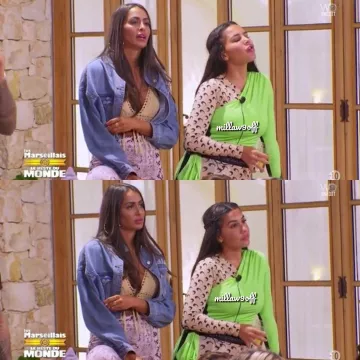 Top marine serre Yoga wrap porté par Milla Jasmine sur le compte Instagram de @millaw9off