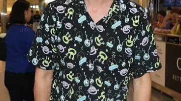 Black alien button up shirt of Matthew Gray Gubler in Criminal Minds