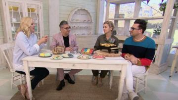 Louis Vuitton Graphic Stripe Crew Neck Sweater worn by Daniel Levy in The Great Canadian Baking Show (S02E02)