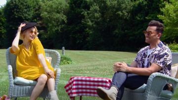 Louis Vuitton Rose and Navy Hawaiian Shirt worn by Daniel Levy in The Great Canadian Baking Show (S02E07)