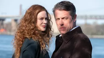 Outfits of The Undoing: Jonathan Fraser (Hugh Grant) wears Brown Suede Jacket in season 1