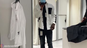 Veste en Jean noire et blacnhe de Alphonso Davies dans VLOG 1 // A DAY IN PARIS