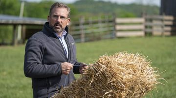 L.L.Bean Zip Grey sweater worn by Gary Zimmer (Steve Carell) as seen in Irresistible movie outfits