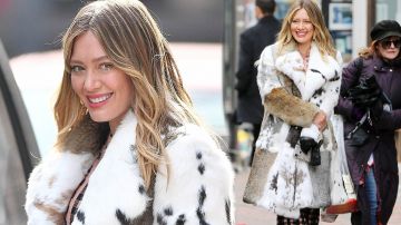 Mixed Fur Coat of Kelsey Peters (Hilary Duff) in Younger (S06E11)