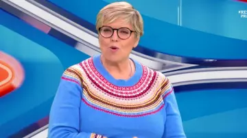 The sweater with Jacquard pattern of Laurence Boccolini in A word can hide another the 24.11.2020