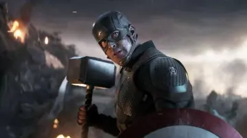 Captain American Superhero Costume worn by Steve Rogers (Chris Evans) in Avengers: Endgame movie wardrobe