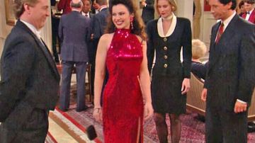 Vestido usado por Fran Fine (Fran Drescher) en Una niñera del infierno (S01E01)