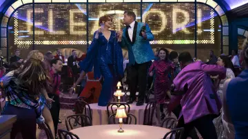 Blue Sequin Blazer worn by Barry Glickman (James Corden) in The Prom movie wardrobe