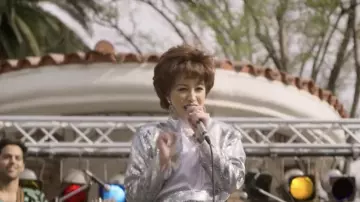 Silver sequin jacket worn by Selena Quintanilla (Christian Serratos) in Selena: The Series (Season 1 Episode 3)
