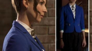 Blazer bleu de Spencer Hastings (Troian Bellisario) dans Pretty Little Liars (S03E15)