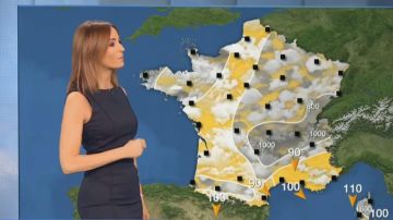Vestido negro de Stéphanie Duval en Météo by M6