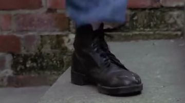 The heeled boots worn by Billy Elliot (Jamie Bell) in the movie Billy Elliott