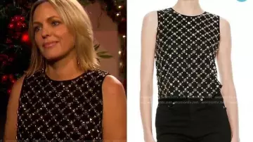 Débardeur noir à strass et diamant de Nicole Walker (Arianne Zucker) dans Des jours et des vies (S01E01)