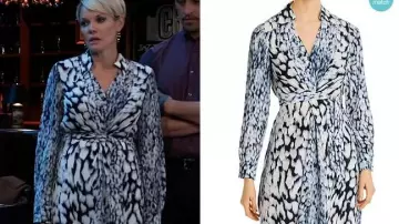 Robe imprimé animal tie & die de Ava Jerome (Maura West) dans Hôpital central (S01E01)