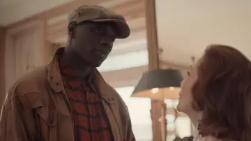 Brown Leather Jacket worn by Assane Diop (Omar Sy) as seen in Lupin TV series (Season 1 Episode 5)
