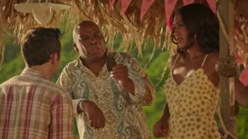 Sunflower Romper of DS Florence Cassell (Joséphine Jobert) in Death in Paradise (S10E02)