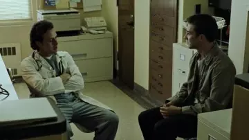 Green harrington jacket worn by The Narrator (Edward Norton) in Fight Club movie wardrobe