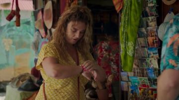Yellow Print Dress in Death in Paradise (S10E03)