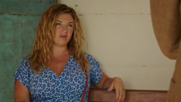 Blue Print Dress in Death in Paradise (S10E03)