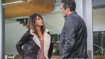Shearling Leather Jacket worn by Molly Woods (Halle Berry) in Extant TV show wardrobe (Season 2 Episode 2)