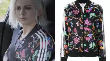 Adidas Originals Poisonous Garden Track Top worn by Olivia Moore (Rose McIver) in iZombie (S05E02)