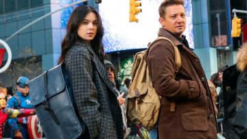 Rains Black Waterproof Backpack used by Kate Bishop (Hailee Steinfeld) on the set of Hawkeye TV series (Season 1)