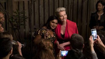 Gold Sequin dress worn by Molly Patel (Mindy Kaling) as seen in Late Night