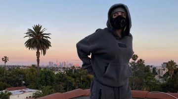 Nike Jordan grey hoodie worn by Billie Eilish in Los Angeles on July 2020 on her Instagram account