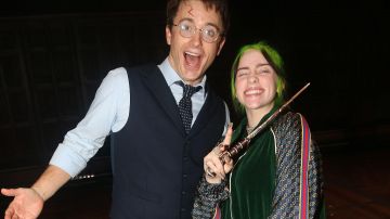 Gucci Track jacket worn by Billie Eilish backstage at "Harry Potter and The Cursed Child, Parts 1 & 2" on Broadway at The Lyric Theatre on September 29, 2019