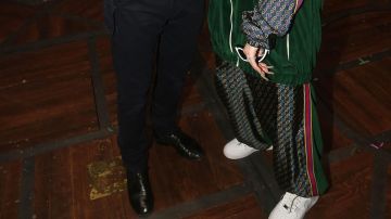 Nike Air Force 1 White Sneakers worn by Billie Eilish backstage at "Harry Potter and The Cursed Child, Parts 1 & 2" on Broadway at The Lyric Theatre on September 29, 2019