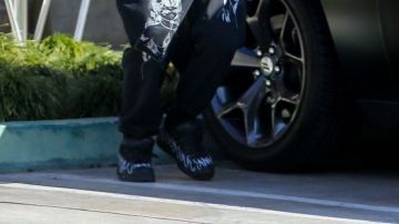 AWGE x SRLo 'Triple Black Flame Edition' sneakers worn by Billie Eilish out and about in Los Angeles February 14th, 2020