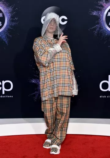 Burberry Regis Check Lace-Up Sneaker worn by Billie Eilish on 2019 American Music Awards red carpet