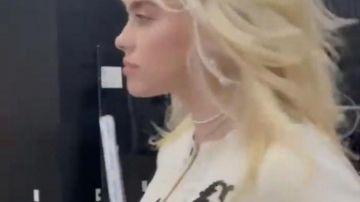 Cardigan Gucci Wool tricoté crop avec patch G porté par Billie Eilish sur son compte Instagram