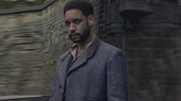 Long coat worn by John Watson (Royce Pier­re­son) as seen on The Irregulars TV series wardrobe (Season 1 Episode 1)
