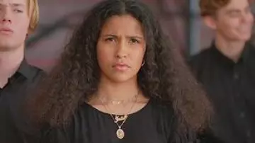Our Lady of Guadalupe Necklace worn by Julie Molina (Madison Reyes) in Julie and the Phantoms (S01E07)