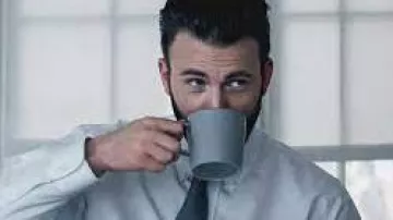 Grey Blue mug used by Andy Barber (Chris Evans) in Defending Jacob TV series (Season 1 Episode 1)