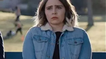 Rolla’s Denim Sherpa Jacket worn by Annie Marks (Mae Whitman) in Good Girls TV series (Season 2 Episode 10)