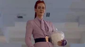 This is the large, leather, gold accented belt  worn by Wilhemina Venable Sarah Paulson in American Horror Story 