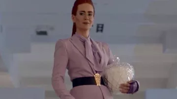 This is the large, leather, gold accented belt  worn by Wilhemina Venable Sarah Paulson in American Horror Story 