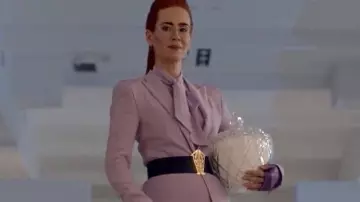 This is the large, leather, gold accented belt  worn by Wilhemina Venable Sarah Paulson in American Horror Story 